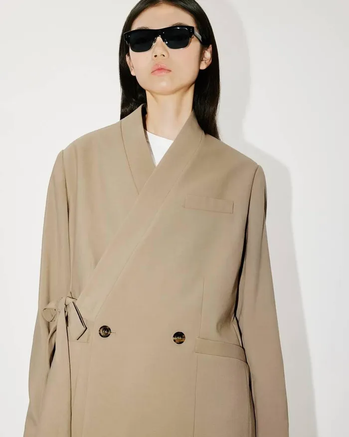 Kenzo Jackets And Coats Women Kimono Blazer Dark Beige