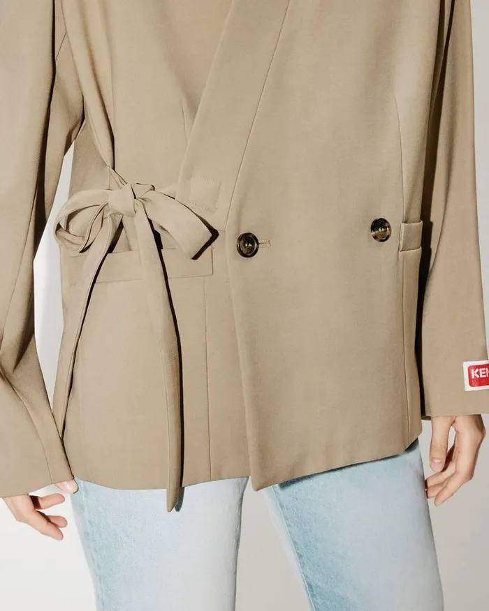 Kenzo Jackets And Coats Women Kimono Blazer Dark Beige