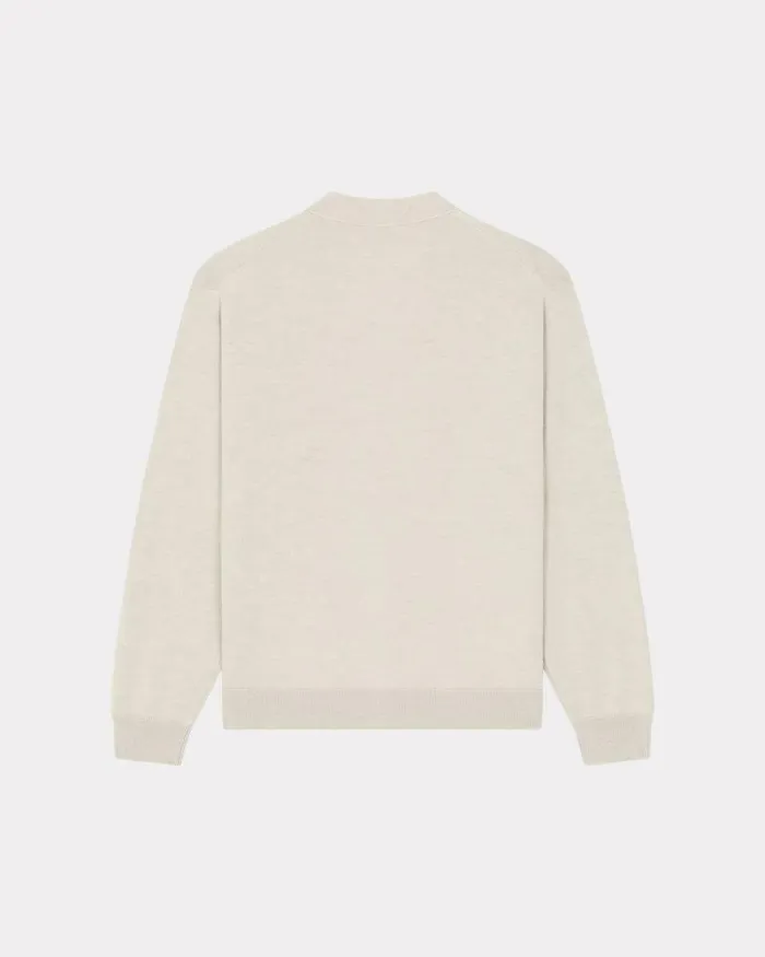 Kenzo Knitwear Men 039Boke Flower039 Embroidered Cardigan Pale Grey