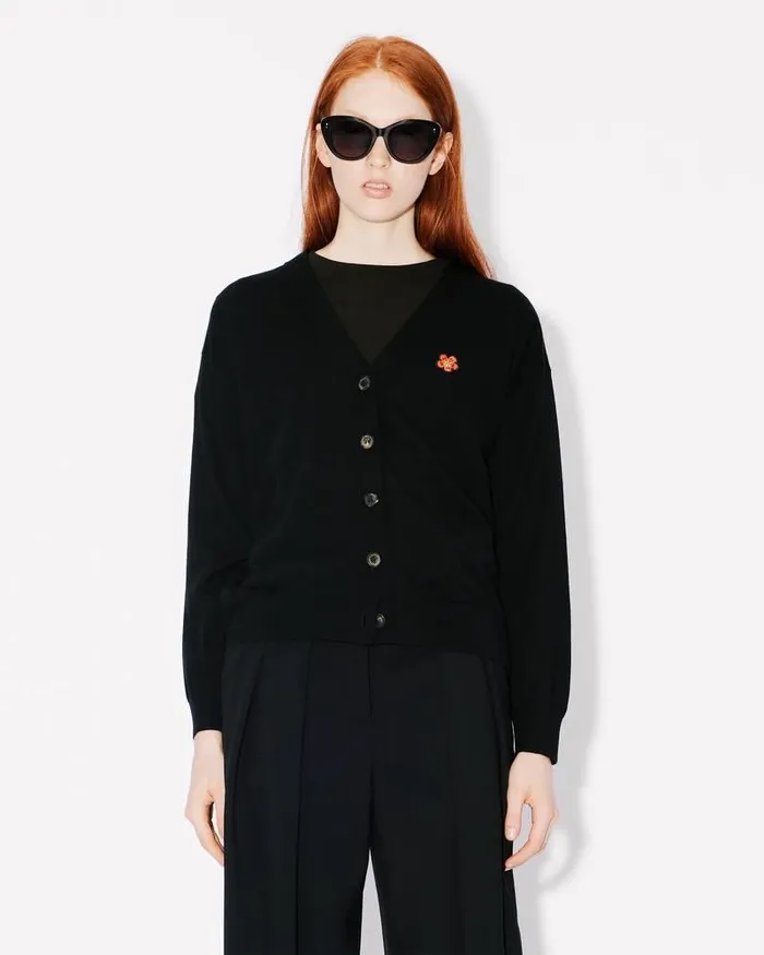 Kenzo Knitwear Women 039Boke Flower039 Embroidered Cardigan Black