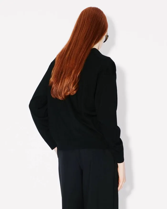 Kenzo Knitwear Women 039Boke Flower039 Embroidered Cardigan Black