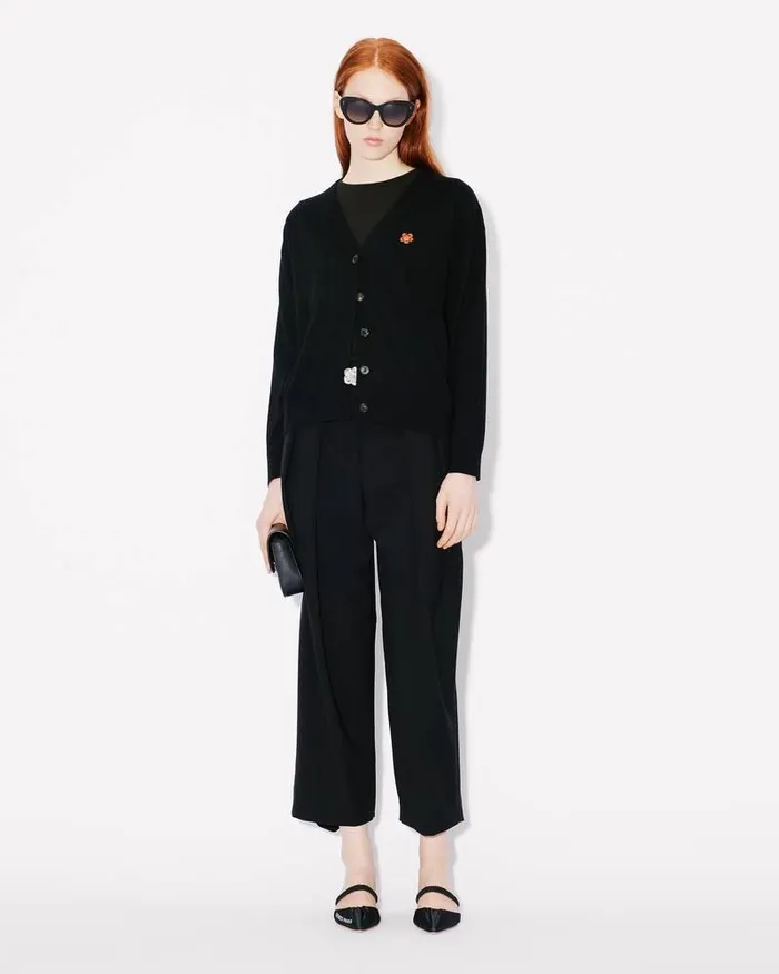 Kenzo Knitwear Women 039Boke Flower039 Embroidered Cardigan Black