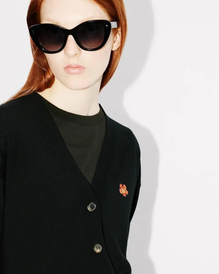 Kenzo Knitwear Women 039Boke Flower039 Embroidered Cardigan Black