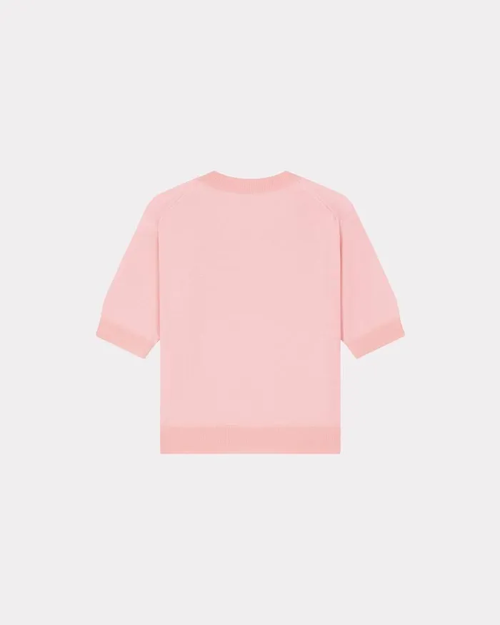 Kenzo Knitwear Women 039Boke Flower039 Embroidered Shortsleeved Jumper Faded Pink
