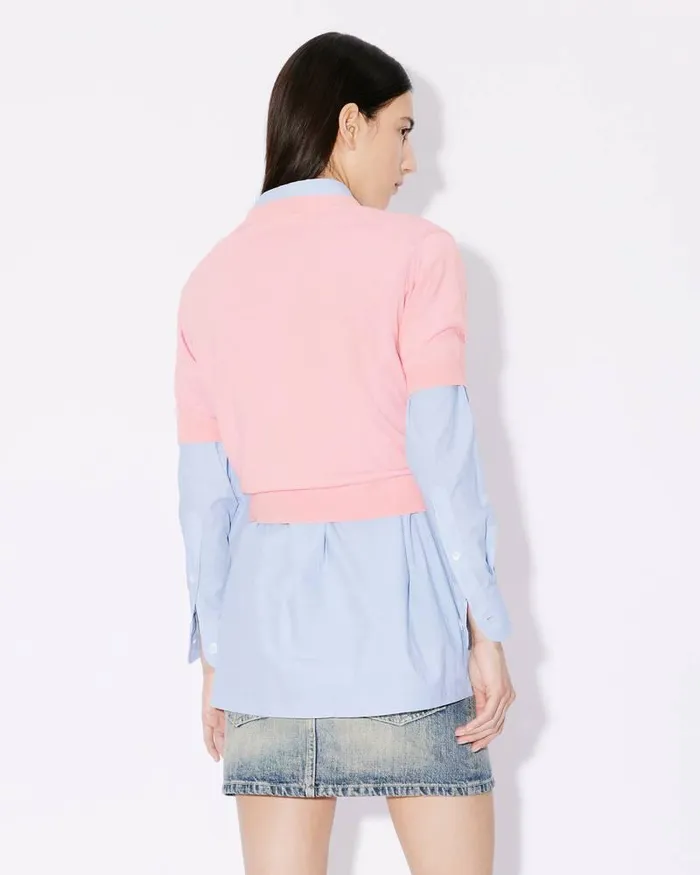 Kenzo Knitwear Women 039Boke Flower039 Embroidered Shortsleeved Jumper Faded Pink