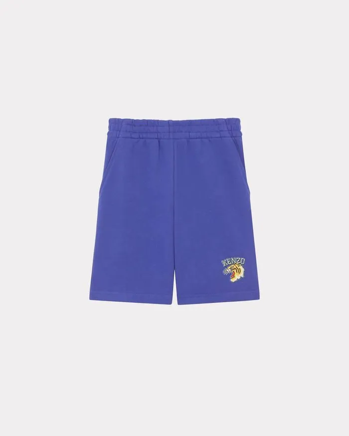 Kenzo Pants And Shorts Kids Embroidered Cotton Bermuda Shorts Electric Blue