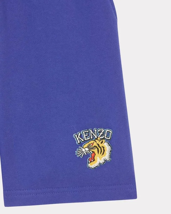Kenzo Pants And Shorts Kids Embroidered Cotton Bermuda Shorts Electric Blue