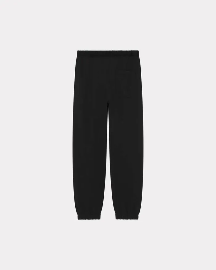 Kenzo Pants And Shorts Men Bicolor Paris039 Embroidered Jogging Bottoms Black