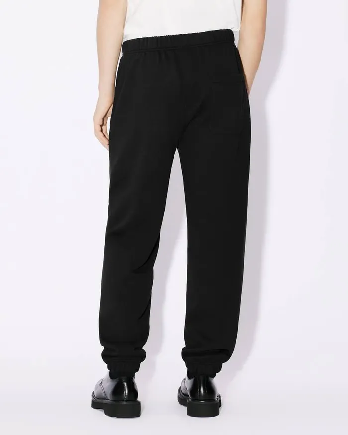 Kenzo Pants And Shorts Men Bicolor Paris039 Embroidered Jogging Bottoms Black