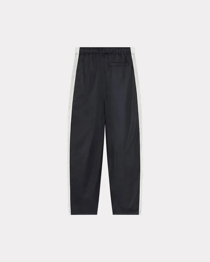 Kenzo Pants And Shorts Men Bicolor Paris039 Straight Leg Jogging Trousers Black