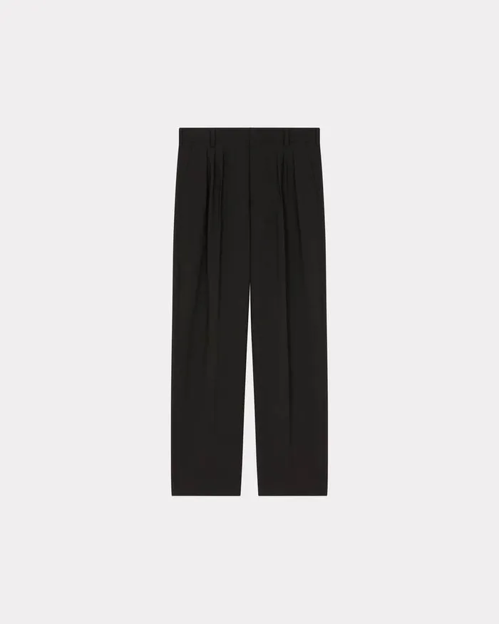 Kenzo Pants And Shorts Men Pleated Suit Trousers Black