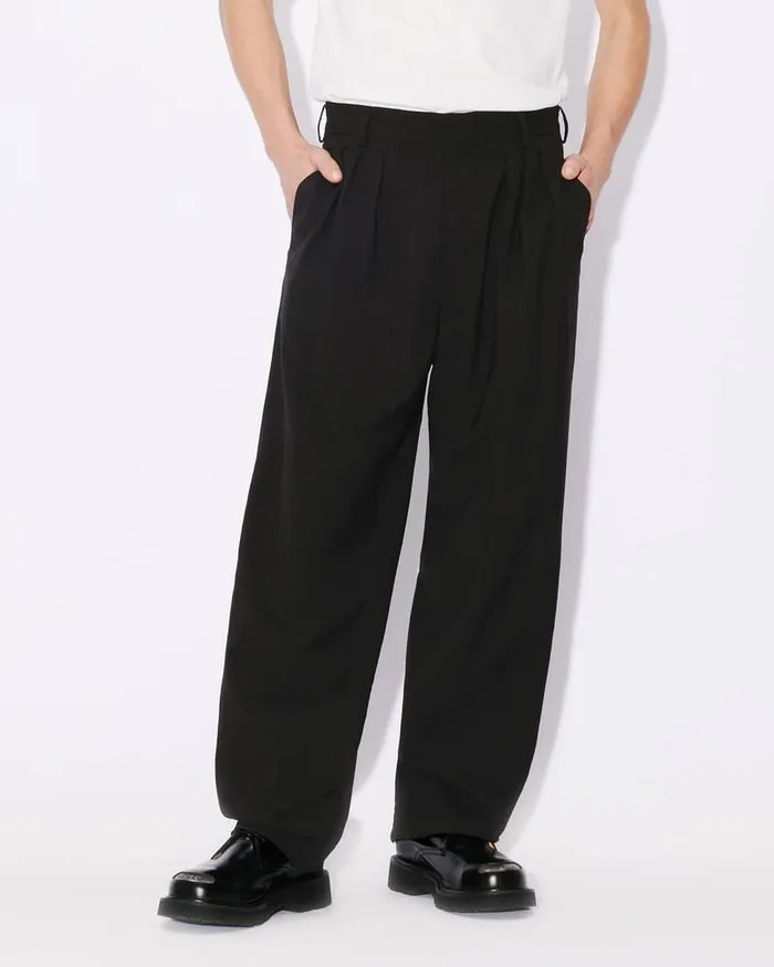 Kenzo Pants And Shorts Men Pleated Suit Trousers Black
