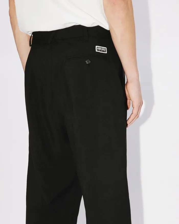 Kenzo Pants And Shorts Men Pleated Suit Trousers Black