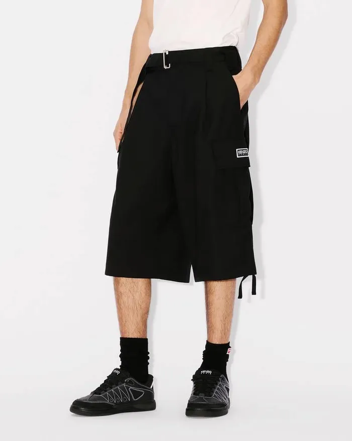 Kenzo Pants And Shorts Men Tailored Cargo Shorts Black