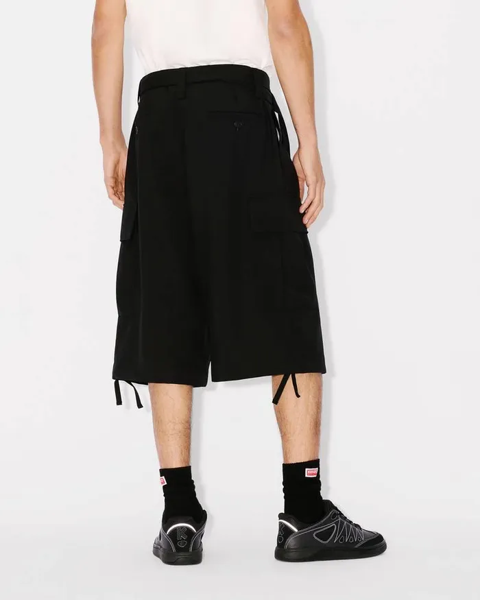 Kenzo Pants And Shorts Men Tailored Cargo Shorts Black