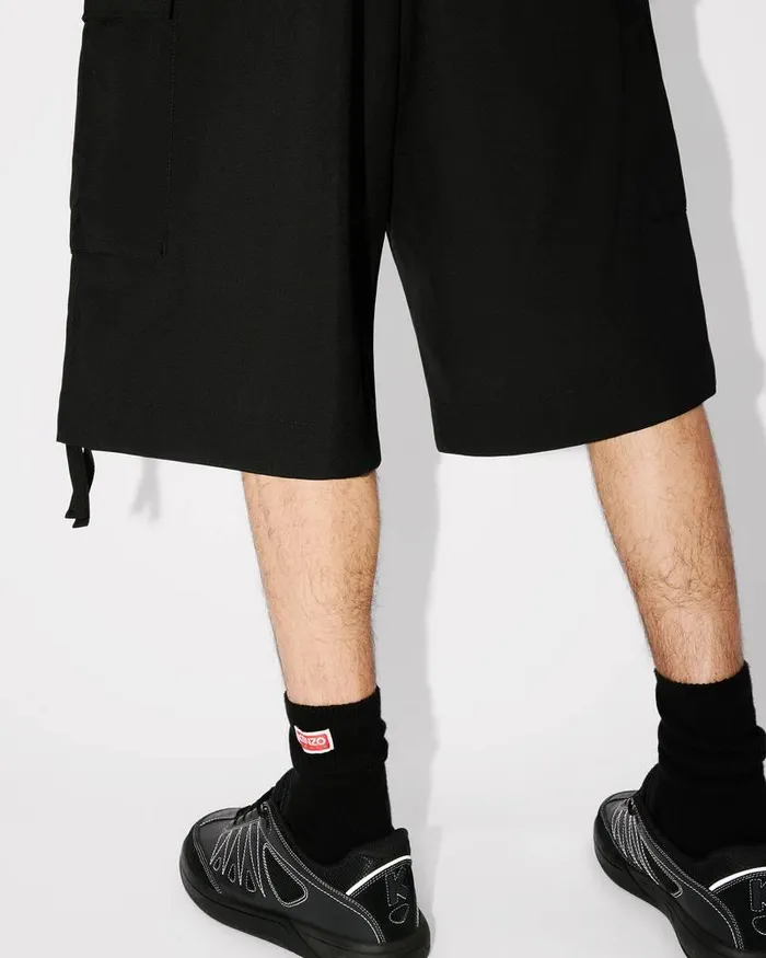 Kenzo Pants And Shorts Men Tailored Cargo Shorts Black