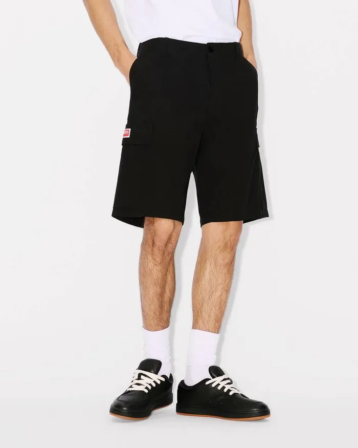 Kenzo Pants And Shorts Men Workwear Cargo Shorts Black