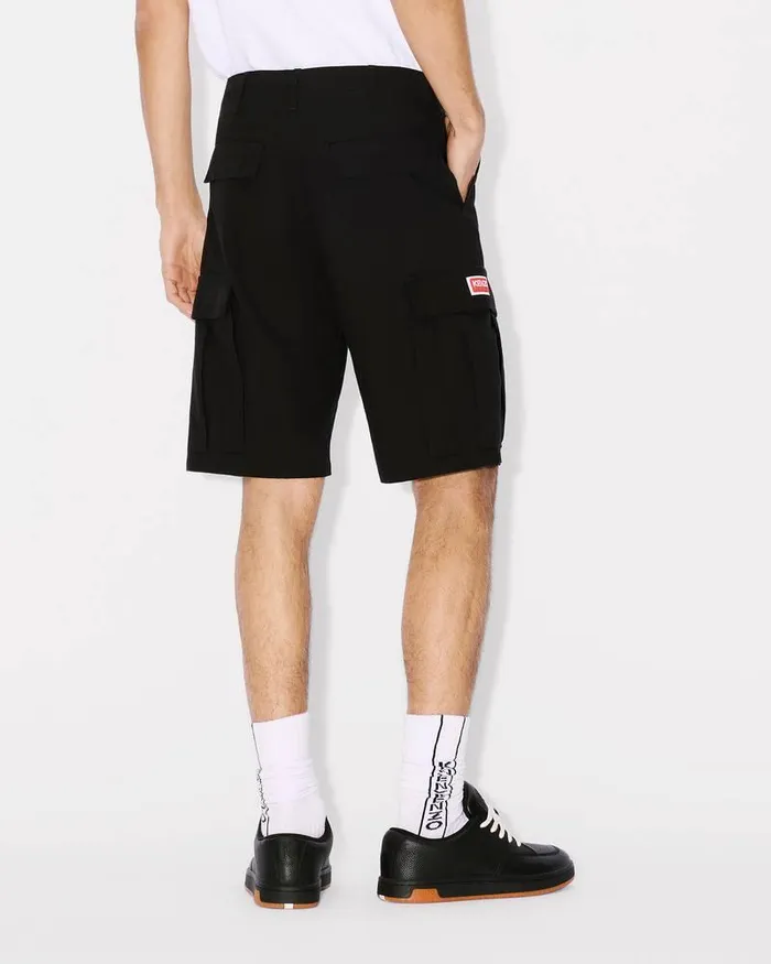 Kenzo Pants And Shorts Men Workwear Cargo Shorts Black