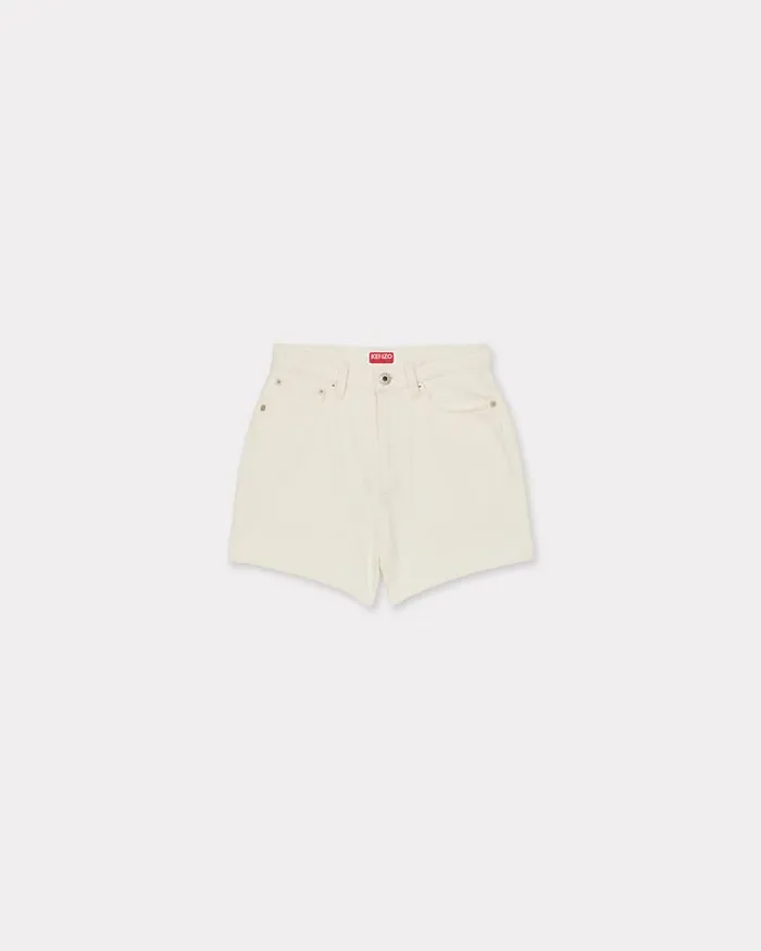 Kenzo Pants And Shorts Women Denim Short Stone Bleached White Denim