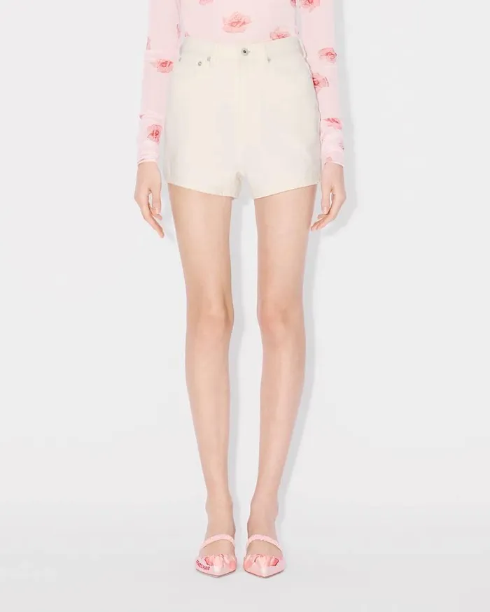 Kenzo Pants And Shorts Women Denim Short Stone Bleached White Denim