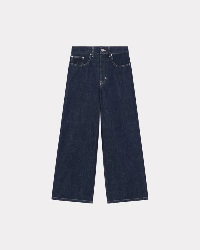 Kenzo Pants And Shorts Women SUMIRE Cropped Jeans Rinse Blue Denim