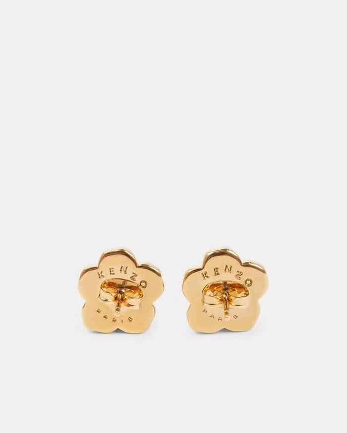 Kenzo Pins and Jewelry MenWomen 039Boke Flower039 Earrings Gold