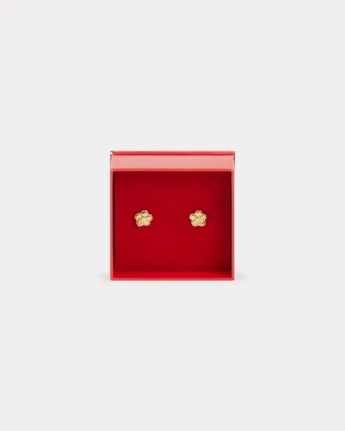 Kenzo Pins and Jewelry MenWomen 039Boke Flower039 Earrings Gold