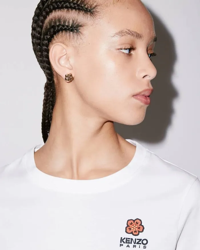 Kenzo Pins and Jewelry MenWomen 039Boke Flower039 Earrings Gold