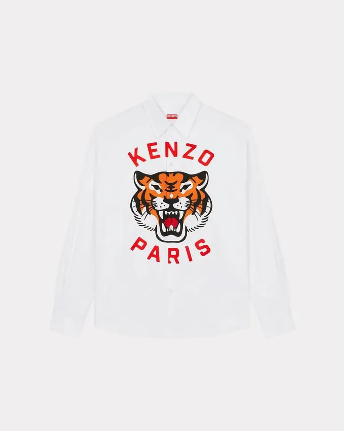 Kenzo Shirts Men Lucky Tiger039 Shirt White