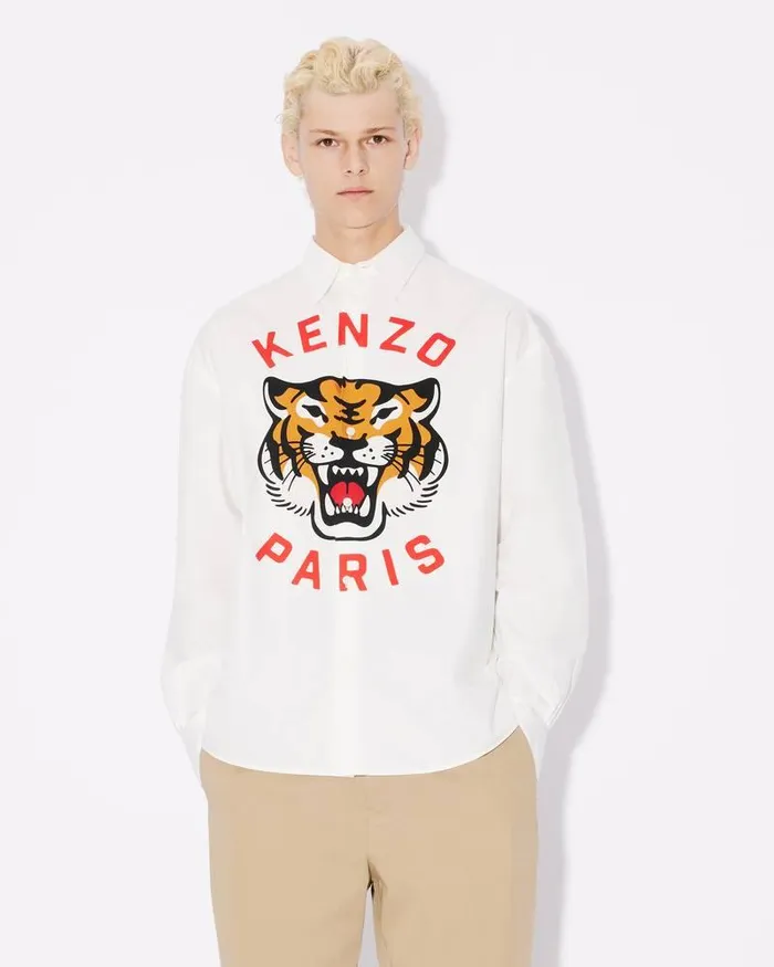 Kenzo Shirts Men Lucky Tiger039 Shirt White