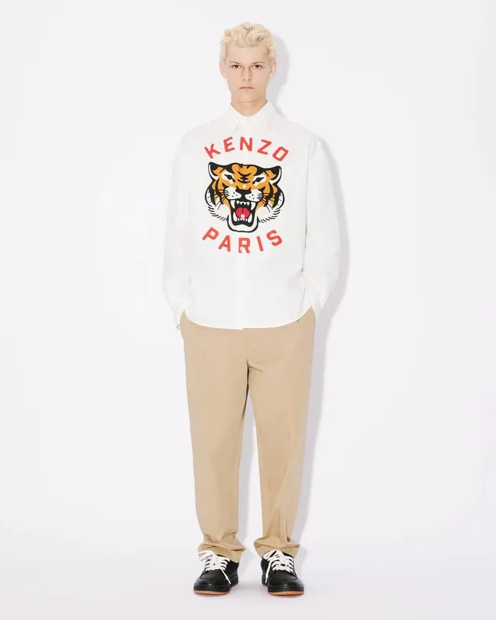 Kenzo Shirts Men Lucky Tiger039 Shirt White
