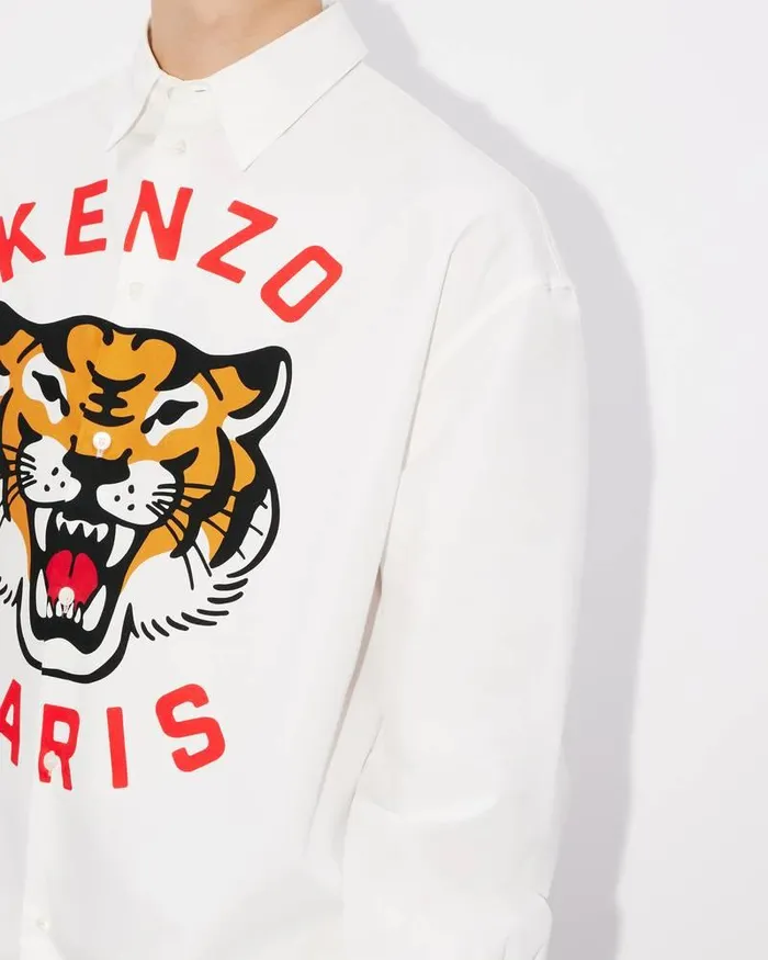 Kenzo Shirts Men Lucky Tiger039 Shirt White