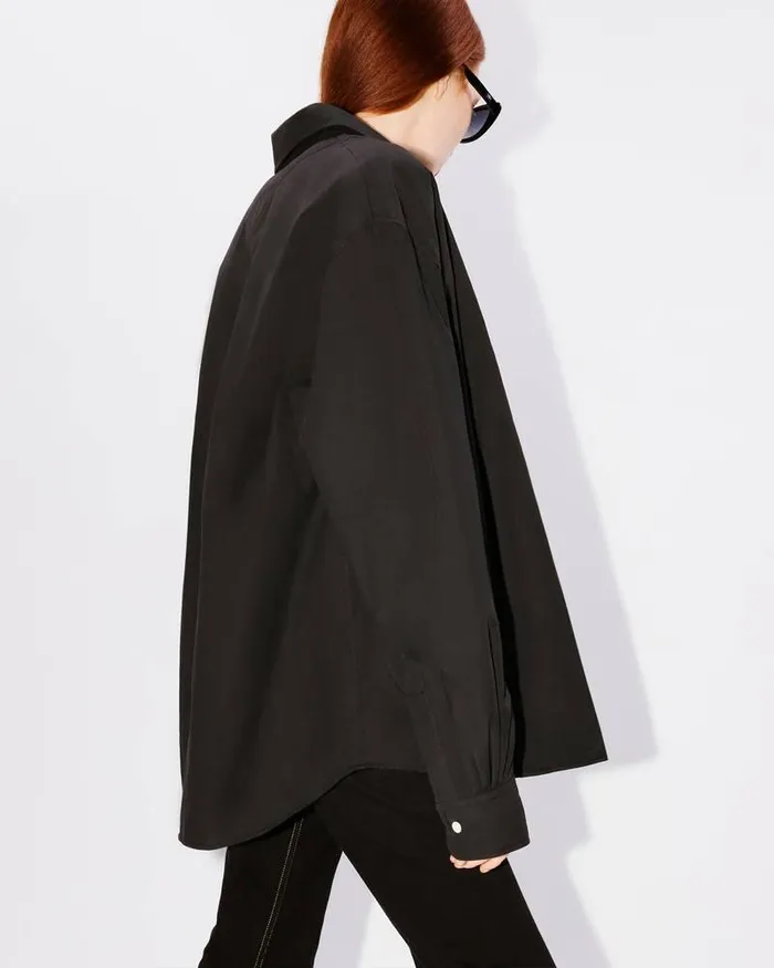 Kenzo Shirts MenWomen Bicolor Paris039 Padded Genderless Shirt Jacket Black