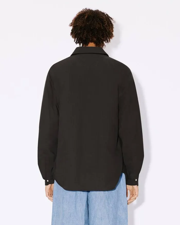Kenzo Shirts MenWomen Bicolor Paris039 Padded Genderless Shirt Jacket Black