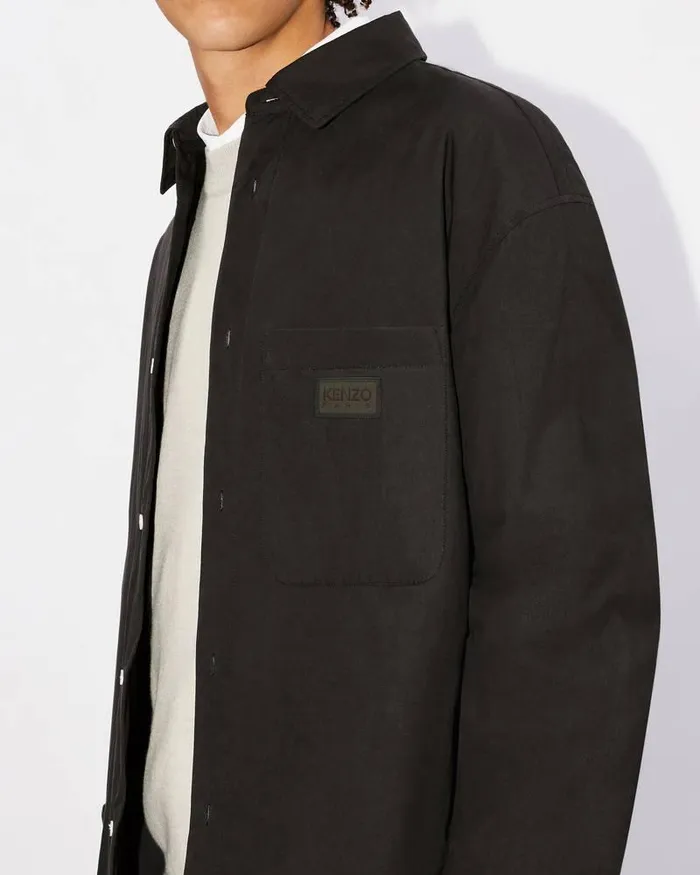 Kenzo Shirts MenWomen Bicolor Paris039 Padded Genderless Shirt Jacket Black