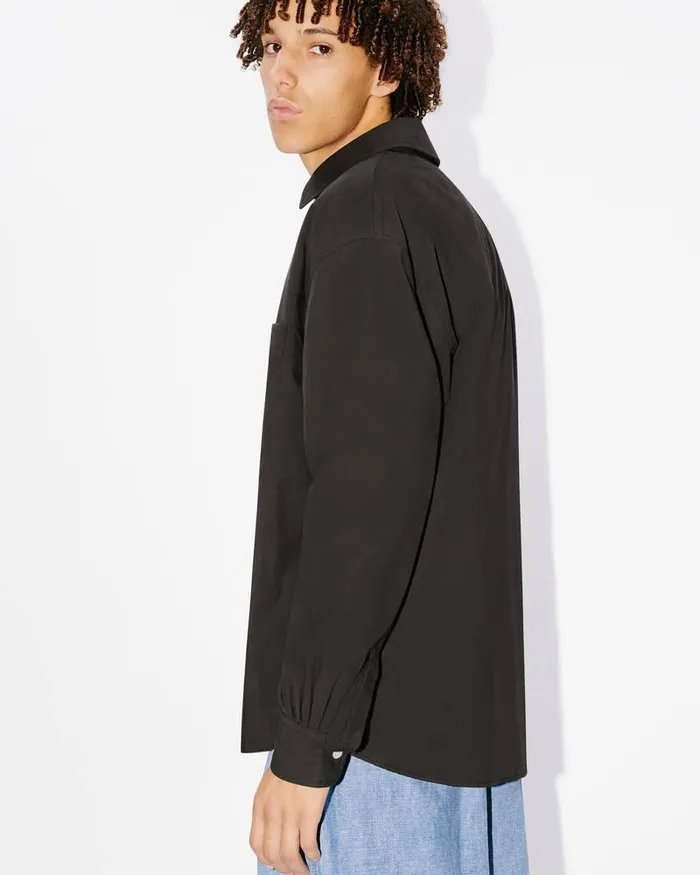 Kenzo Shirts MenWomen Bicolor Paris039 Padded Genderless Shirt Jacket Black