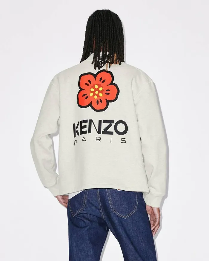 Kenzo Sweatshirts And Hoodies Men 039Boke Flower039 Cardigan Pale Grey