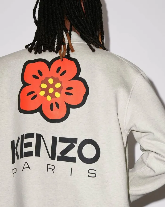 Kenzo Sweatshirts And Hoodies Men 039Boke Flower039 Cardigan Pale Grey