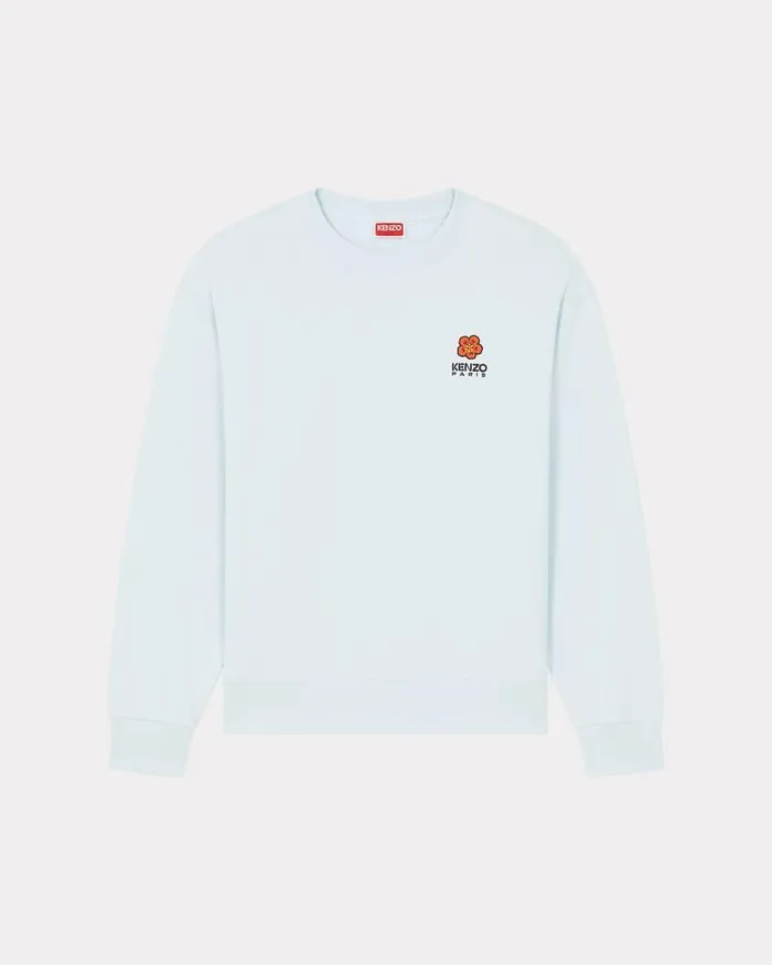 Kenzo Sweatshirts And Hoodies Men 039Boke Flower039 Embroidered Classic Sweatshirt Light Blue