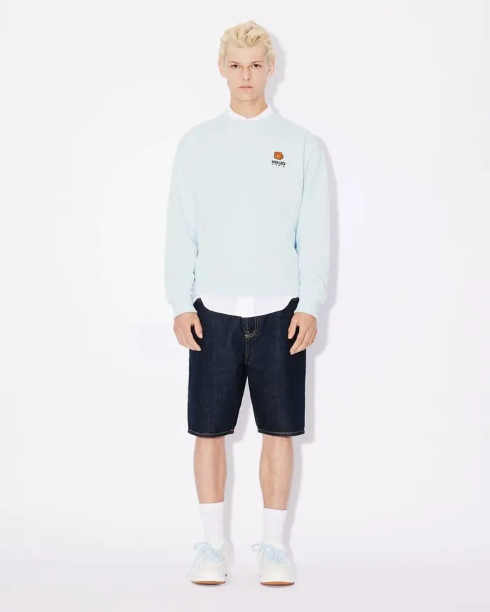 Kenzo Sweatshirts And Hoodies Men 039Boke Flower039 Embroidered Classic Sweatshirt Light Blue