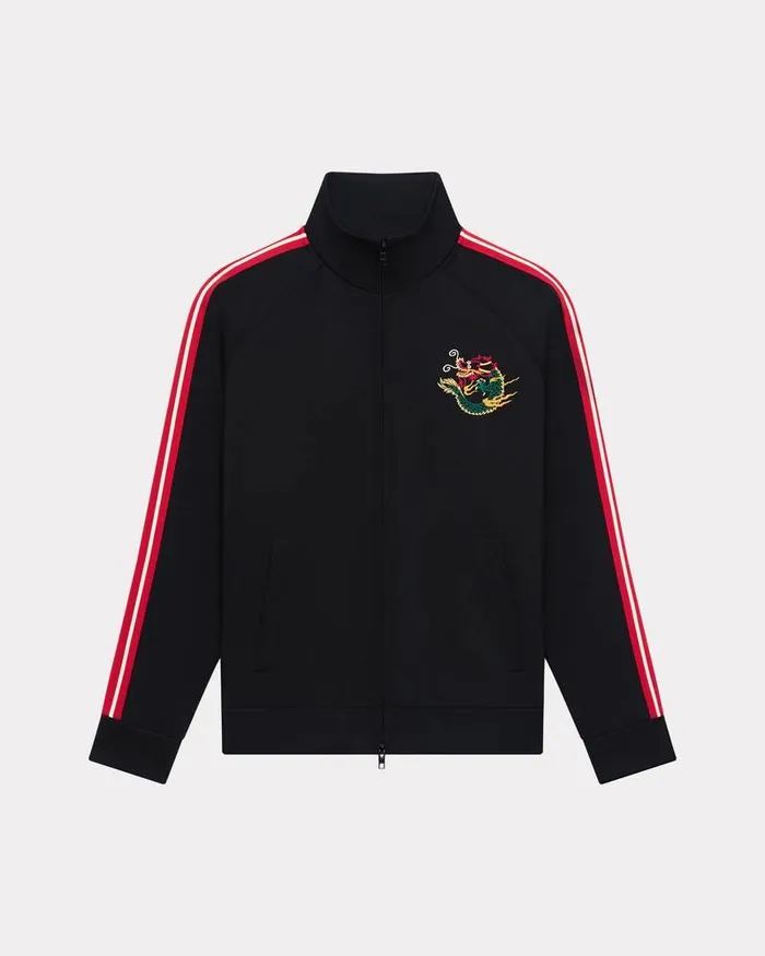 Kenzo Sweatshirts And Hoodies Men 039Year Of The Dragon039 Embroidered Shirt Jacket Black