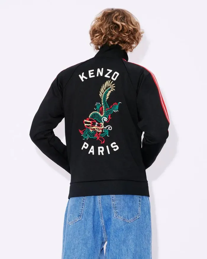 Kenzo Sweatshirts And Hoodies Men 039Year Of The Dragon039 Embroidered Shirt Jacket Black