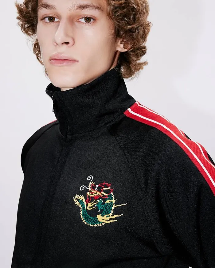 Kenzo Sweatshirts And Hoodies Men 039Year Of The Dragon039 Embroidered Shirt Jacket Black