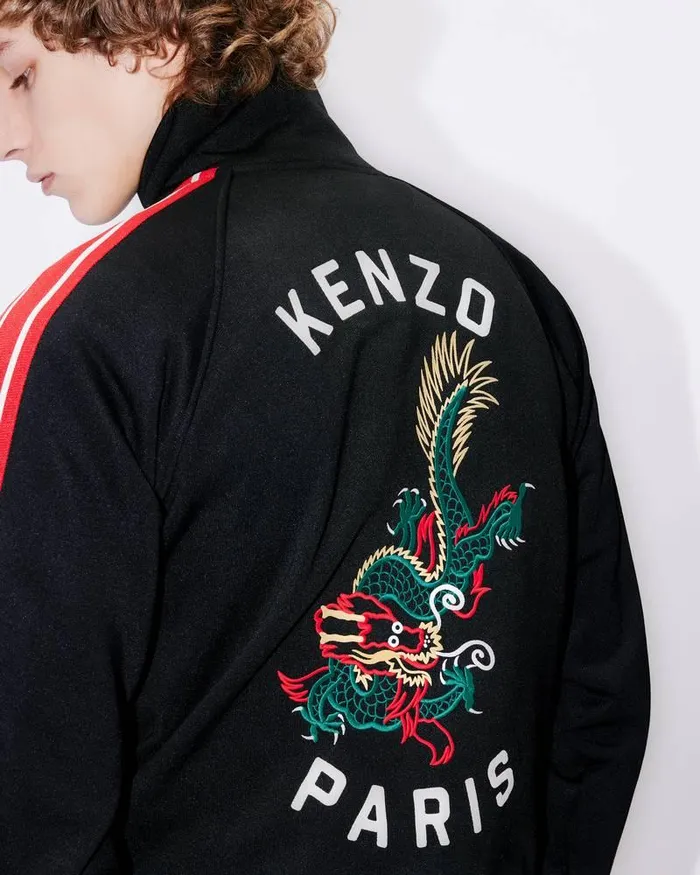 Kenzo Sweatshirts And Hoodies Men 039Year Of The Dragon039 Embroidered Shirt Jacket Black