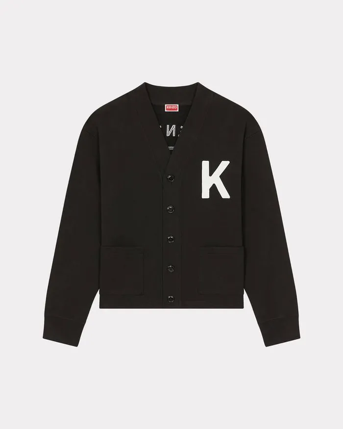 Kenzo Sweatshirts And Hoodies Men Elephant039 Embroidered Cardigan Black