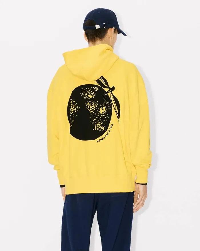 Kenzo Sweatshirts And Hoodies Men Orange039 Oversized Hoodie Lemon