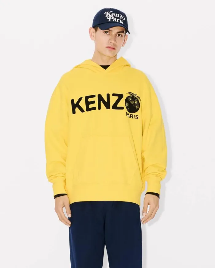 Kenzo Sweatshirts And Hoodies Men Orange039 Oversized Hoodie Lemon