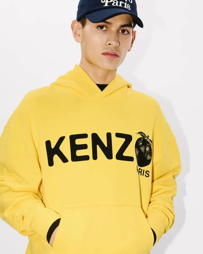 Kenzo Sweatshirts And Hoodies Men Orange039 Oversized Hoodie Lemon