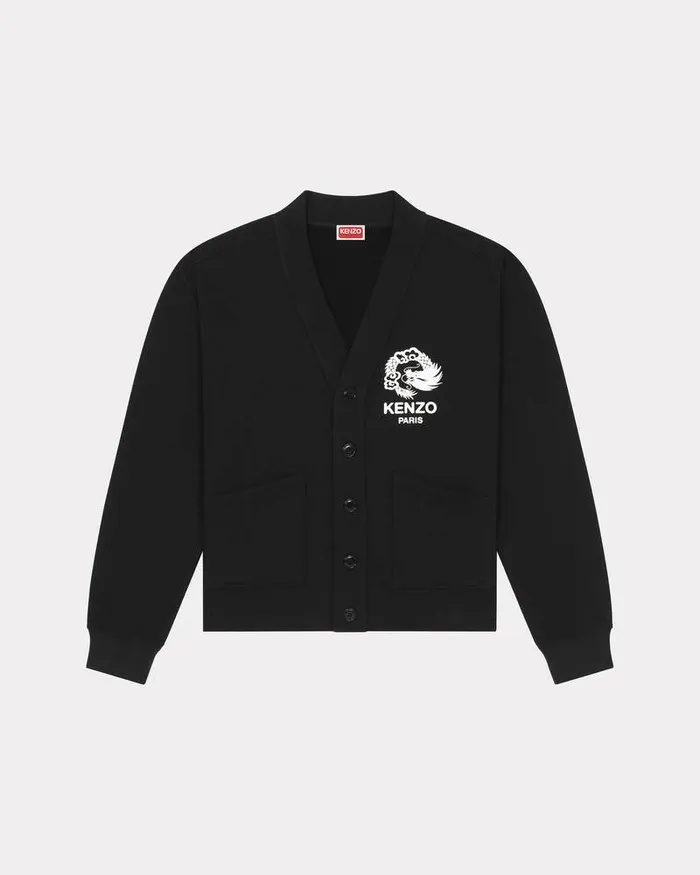 Kenzo Sweatshirts And Hoodies MenWomen 039Year Of The Dragon039 Genderless Cardigan Black