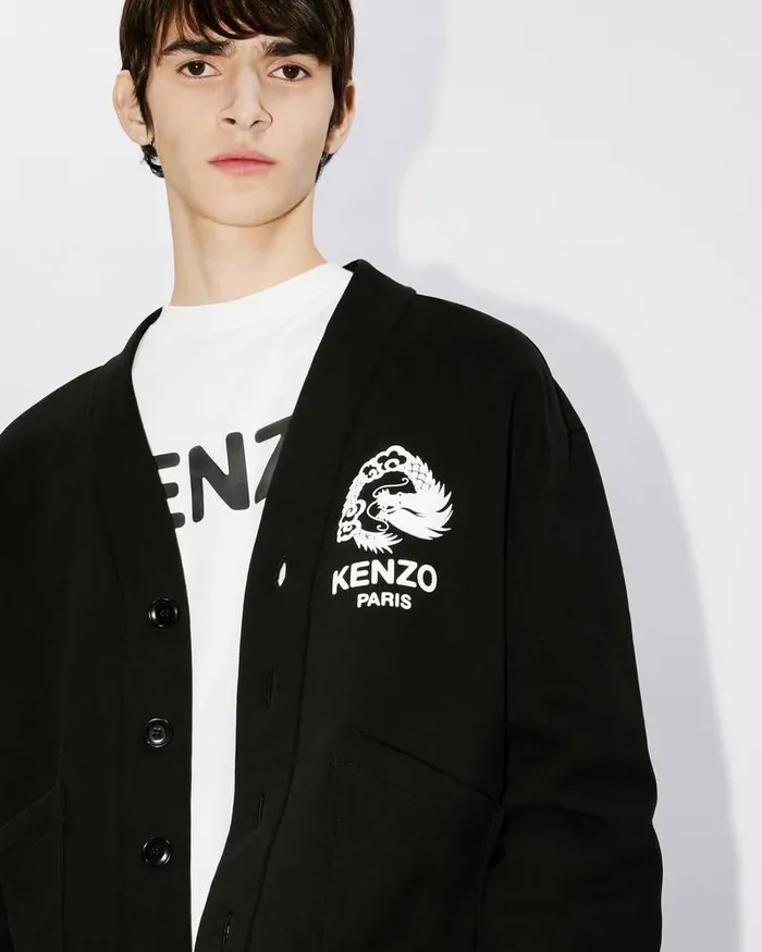 Kenzo Sweatshirts And Hoodies MenWomen 039Year Of The Dragon039 Genderless Cardigan Black